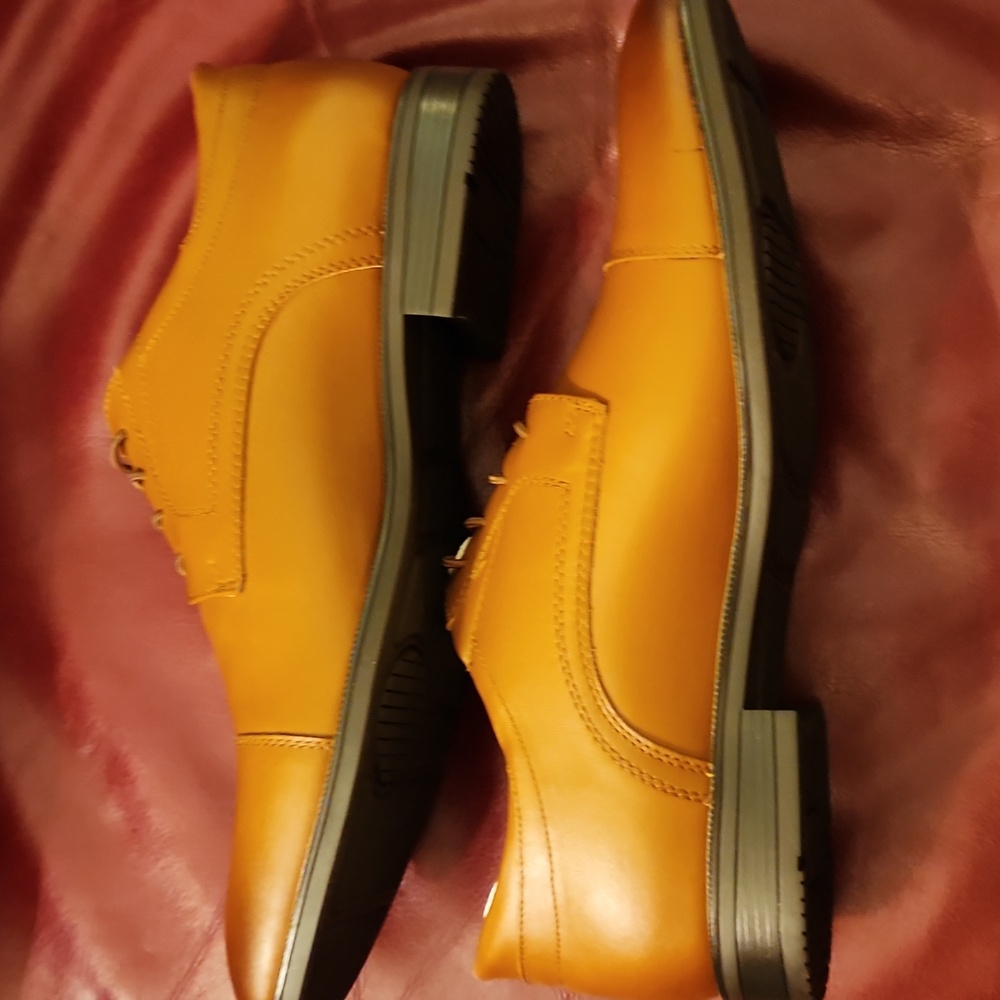 Marc Joseph New York Cognac Faux Leather Cap Toe Dress Shoe Men's Size 10 - Picture 4 of 4